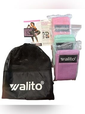 Resistance Band Set with Carry Bag - Pink, Mint, Purple